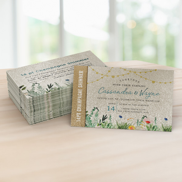 14pt Champagne Shimmer Postcards