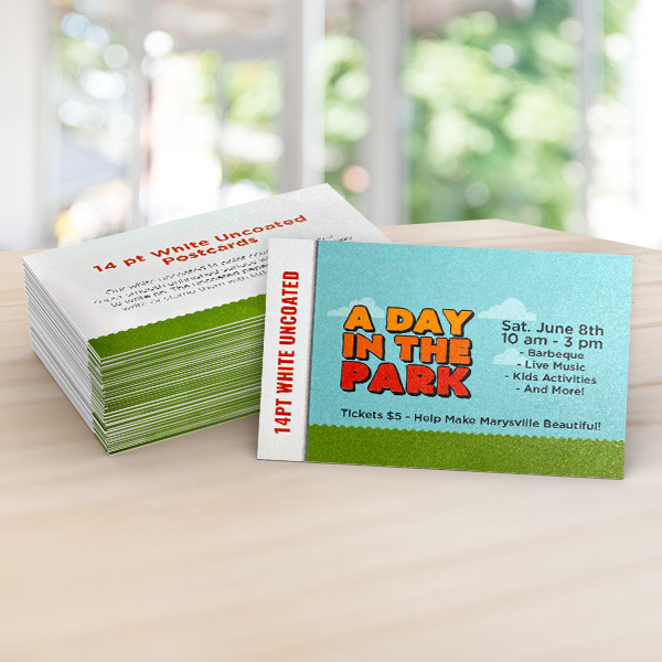 14pt Uncoated Postcards