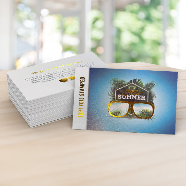 16pt Silk Postcards — <br>Foil Stamped