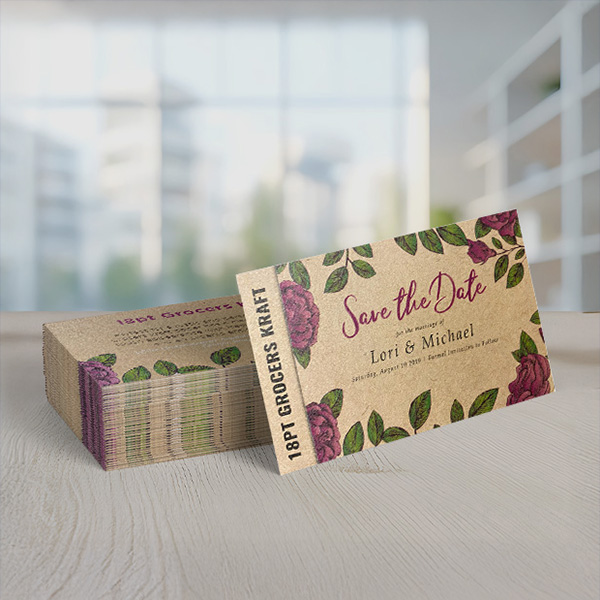 18pt Grocer's Kraft <br>Business Cards