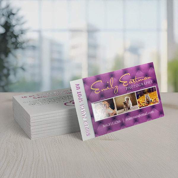 18pt Super Plush Business Cards — Spot UV