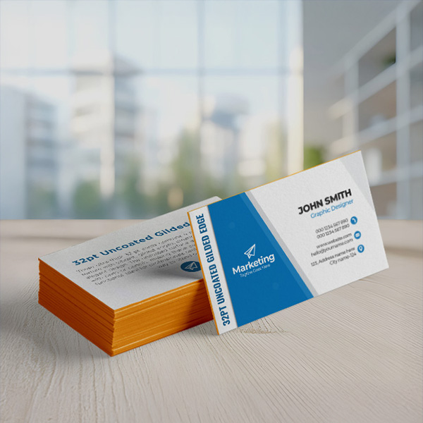32pt Uncoated Business Cards — Gilded Edge