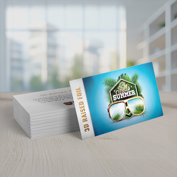 18pt Super Plush Business Cards — Foil (3D Raised)