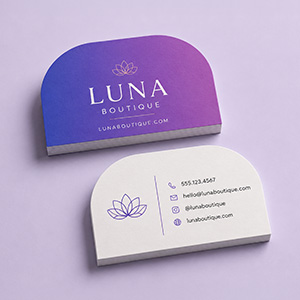 16pt Arch Die Cut Business Cards
