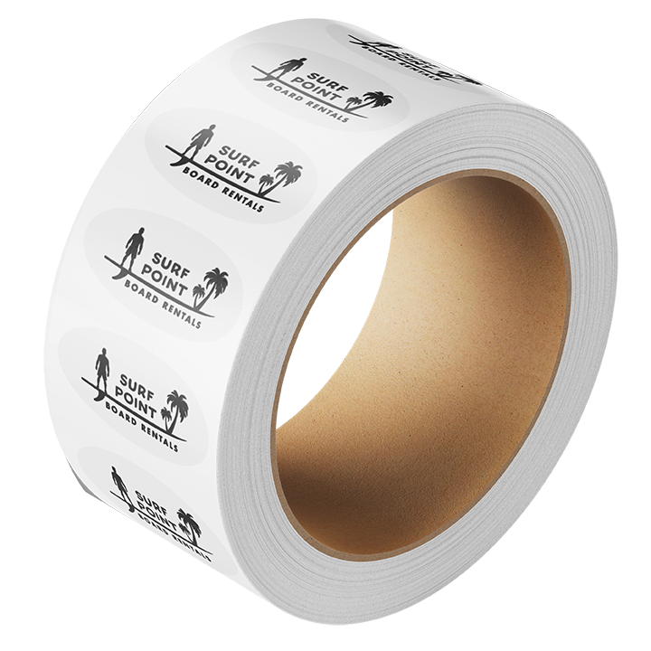 Clear Oval Roll Labels
