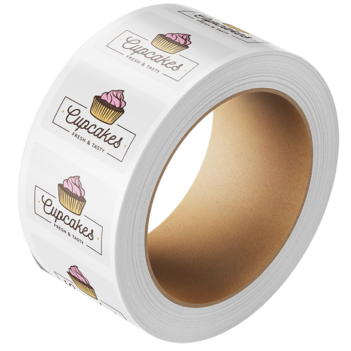 Clear Square Roll Labels