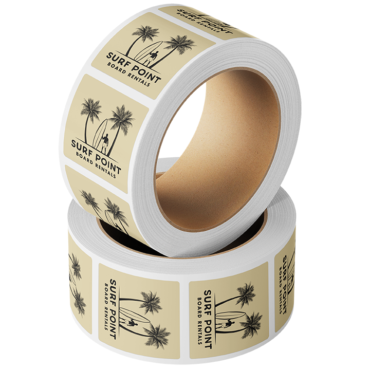 White Square Roll Labels <br>(Semi-Gloss)