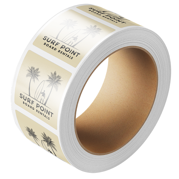 White Square Roll Labels (Glossy)