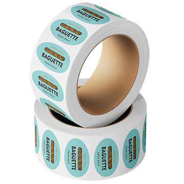 White Oval Roll Labels <br>(Semi-Gloss)