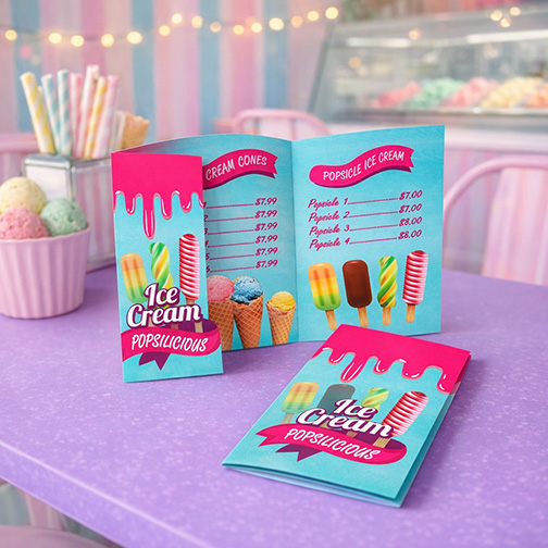 Color Tri-fold Paper Menus