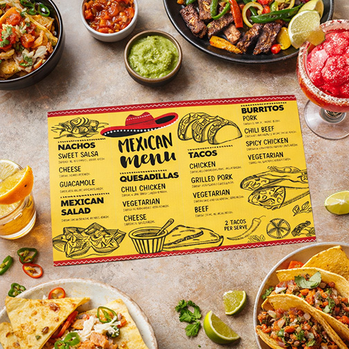 Glossy Paper Pocket Menus
