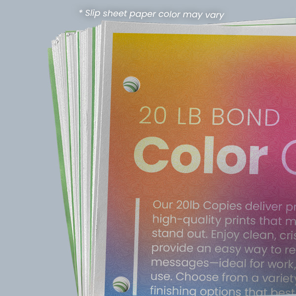 Hole punch slip sheet cheapest full color copies copy paper cheap flyers