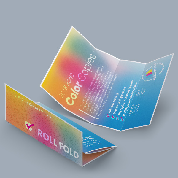 Roll fold cheapest full color copies copy paper cheap flyers