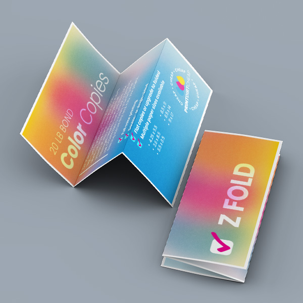 Z fold cheapest full color copies copy paper cheap flyers