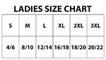 Ladies Short Sleeve T-shirts Size Chart