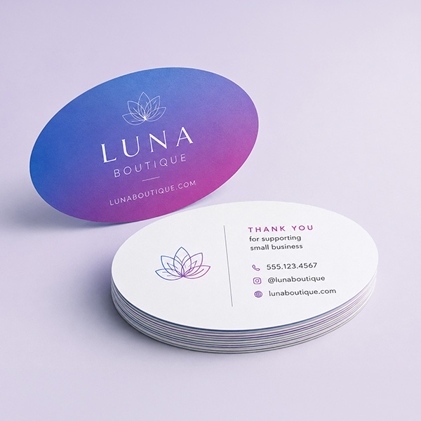 Oval Die Cut Business Cards 1