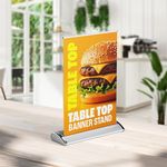 Table top counter top retractable pop up banner sign advertising retail sale signage