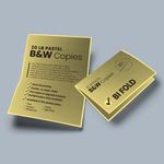 Bifold half fold Cheapest copies pastel canary yellow paper Black and white black ink bw printing