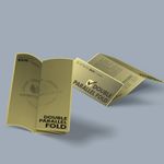 double parallel fold four Cheapest copies pastel canary yellow paper Black and white black ink bw printing