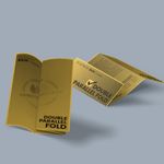 double parallel fold four panel Cheapest copies pastel goldenrod yellow orange paper Black and white black ink bw printing