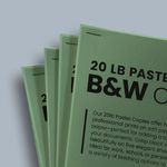 Corner staple packet printing Cheapest copies pastel green paper Black and white black ink bw