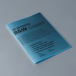 Booklet staple Cheapest copies pastel light blue paper Black and white black ink bw printing