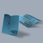 double parallel fold four panel Cheapest copies pastel light blue paper Black and white black ink bw printing