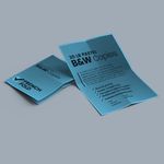 French fold quarter fold four panel Cheapest copies pastel blue paper Black and white black ink bw printing