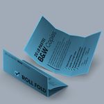 Roll fold four panel Cheapest copies pastel light blue paper Black and white black ink bw printing