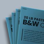 Corner staple packet printing Cheapest copies pastel light blue paper Black and white black ink bw