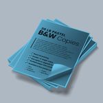 Cheapest copies pastel light blue paper Black and white black ink bw printing