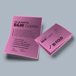 Bifold half fold Cheapest copies pastel pink paper Black and white black ink bw printing