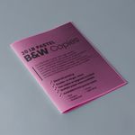 Booklet staple Cheapest copies pastel pink paper Black and white black ink bw printing