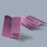 double parallel fold four panel Cheapest copies pastel pink paper Black and white black ink bw printing