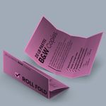 Roll fold four panel Cheapest copies pastel pink paper Black and white black ink bw printing