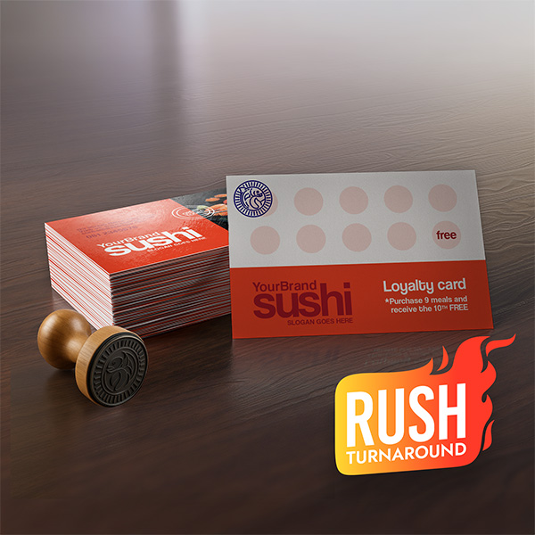 Rush 16pt C1S coated one side writable appointment stamp Business Cards