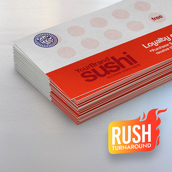 Rush 16pt C1S coated one side writable appointment stamp Business Cards