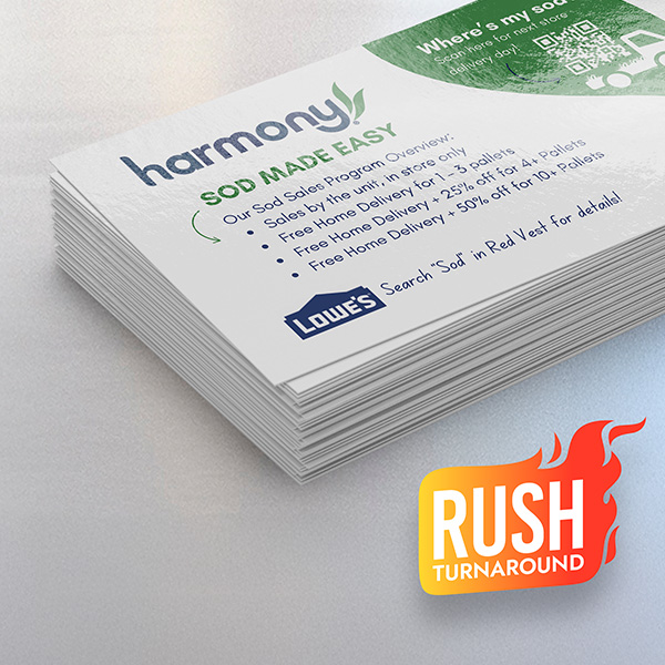 UV Gloss Rush Business Cards with fast free shipping
