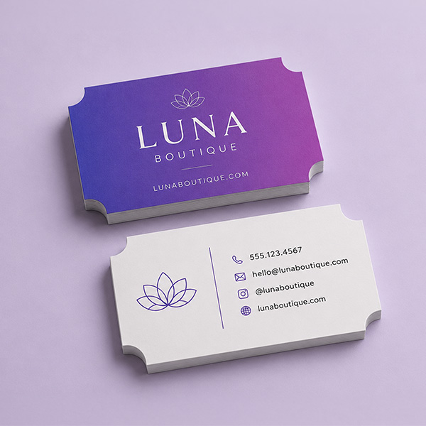 16pt Ticket Die Cut Business Cards 1