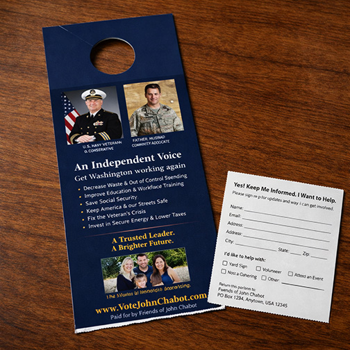 door hanger with card